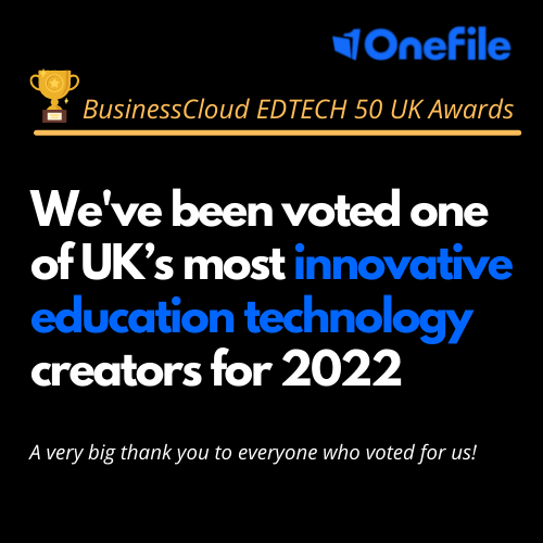 OnefileUK's tweet photo. We came 3rd in @BCloudUK #2022EdTech50 rankings! 🏅

Congrats to all that made the list, and a huge thank you to you for voting for us!
Check out the full story here: https://t.co/hgczCKpVjR | #EdTech50 https://t.co/CQOfDXPRKj