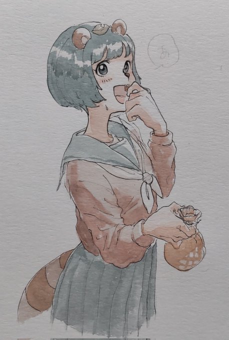 「アライグマ娘 学生服」のTwitter画像/イラスト(古い順)