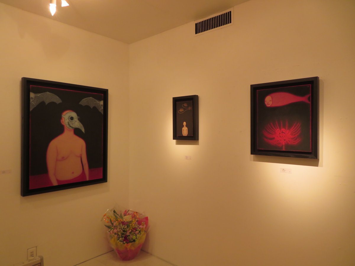kobukitakafumi's tweet photo. 【取材報告　2/14　大阪】風アートプランニング「鵜飼容子個展－鵜飼容子の島－」。2/10(木)～2/19(土)。11:00～18:00、土日祝～17:00。無休。無料。絵画、立体。https://t.co/dZ5ftWcSKC https://t.co/DN9qYpaaoA
