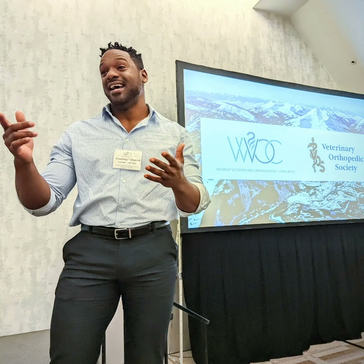 DrCourtneyDVM's tweet photo. ENGAGING. Huge thanks to World Veterinary Congress and Veterinary Orthopedic Society @vosdvm for the invitation to speak at this esteemed event. So many talented & inspiring veterinary surgeons all in one place. Truly remarkable.
See you all in 2023.
#VOS #WVOC #Veterinarian https://t.co/1G9z1mkThP
