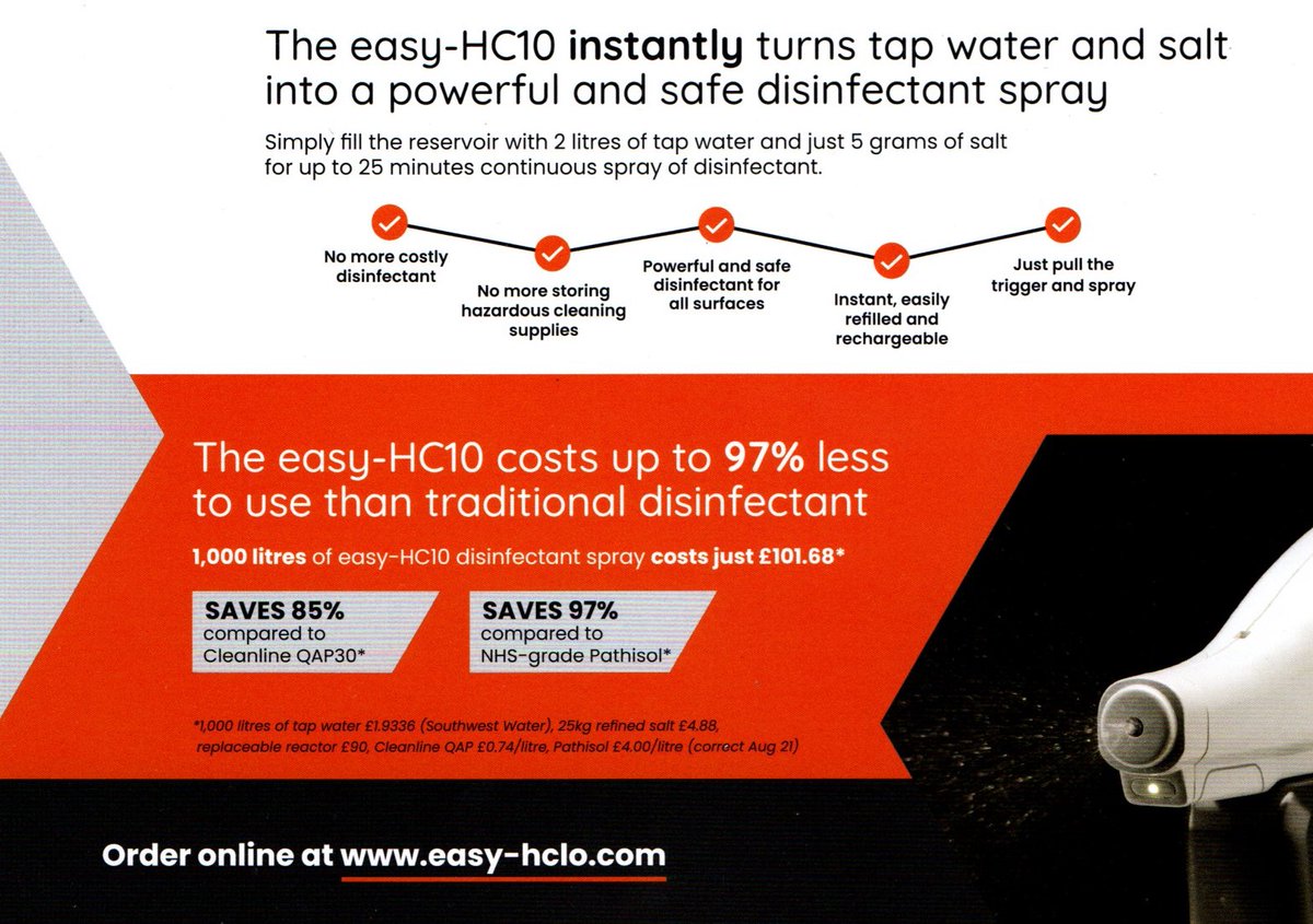 EasyHc10's tweet photo. Calling all #cleaning contractors....a revolutionary #disinfection maker and sprayer inspired by the fight against #COVID19 #Coronavirus #Omicron ...just add salt and tapwater! https://t.co/by5BIXCo8Z https://t.co/de52gdzZJc