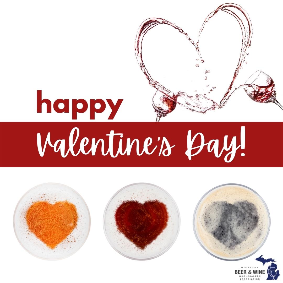 MIBeerandWine's tweet photo. Happy #ValentinesDay from your friends at the MB&amp;WWA! 🍺❤️🍷 Show some love for your favorite beverages, breweries, and wineries today! #MIBeerandWine #MIBeer #MIWine #drinkbeer #beer #michiganbreweries #breweries #michiganwineries #wineries #wine #drinkwine #cheers https://t.co/2fXqG9Evkv