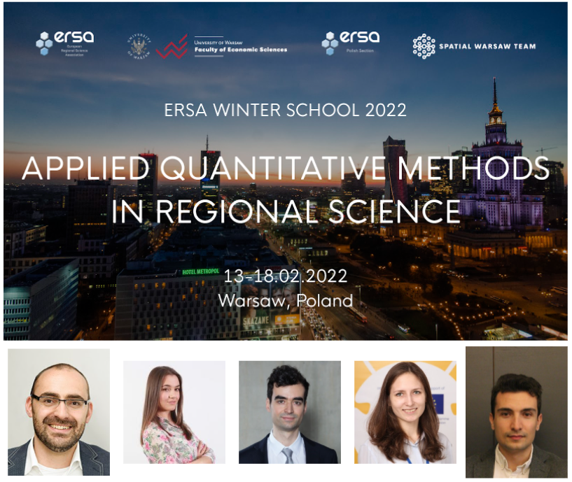 SpatialWarsaw's tweet photo. First discussion seminar of #ERSAwinterschool22 - Elena Semerikova (@HumboldtUni / HSE), Joep Steegmans (@UniLeidenNews), Kristóf Gyódi (@EconUW), Adelia Fatikhova (@GSSI_LAQUILA) and Alberto Hidalgo (@IMTLucca) are ready to present their researches.
#ERSAwinter #spatial #methods https://t.co/MkbiWU0MTf