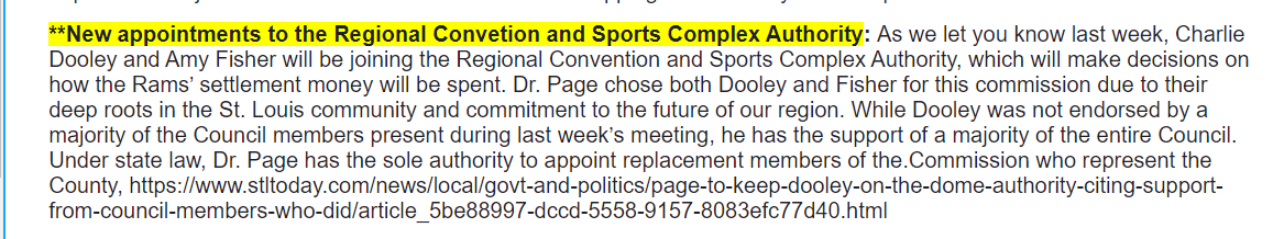 CindyWinkler's tweet photo. From @DrSamPage @SamForSTLCounty campaign email of this date. May be interesting revisit later. From the Wise Words of @DunawayKelli: "You don't get to not follow the law when it doesn't suit your designs or when you disagree with it." https://t.co/dLURPnEbdC