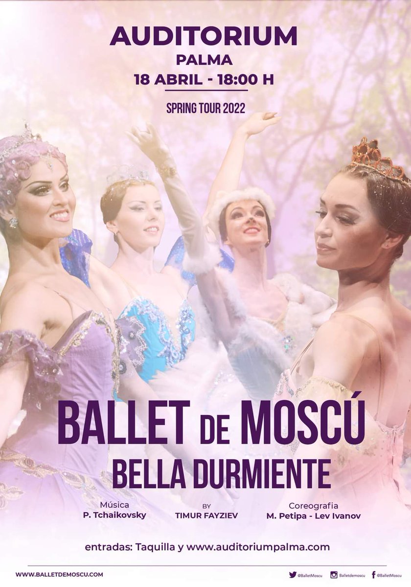 LA BELLA DURMIENTE
Ballet de Moscú

📆lunes, 18/04/2022 
🕒18:00 h
🎫 Entradas ya a la venta en auditoriumpalma.com

#auditoriumpalma #balletdemoscu #labelladurmiente