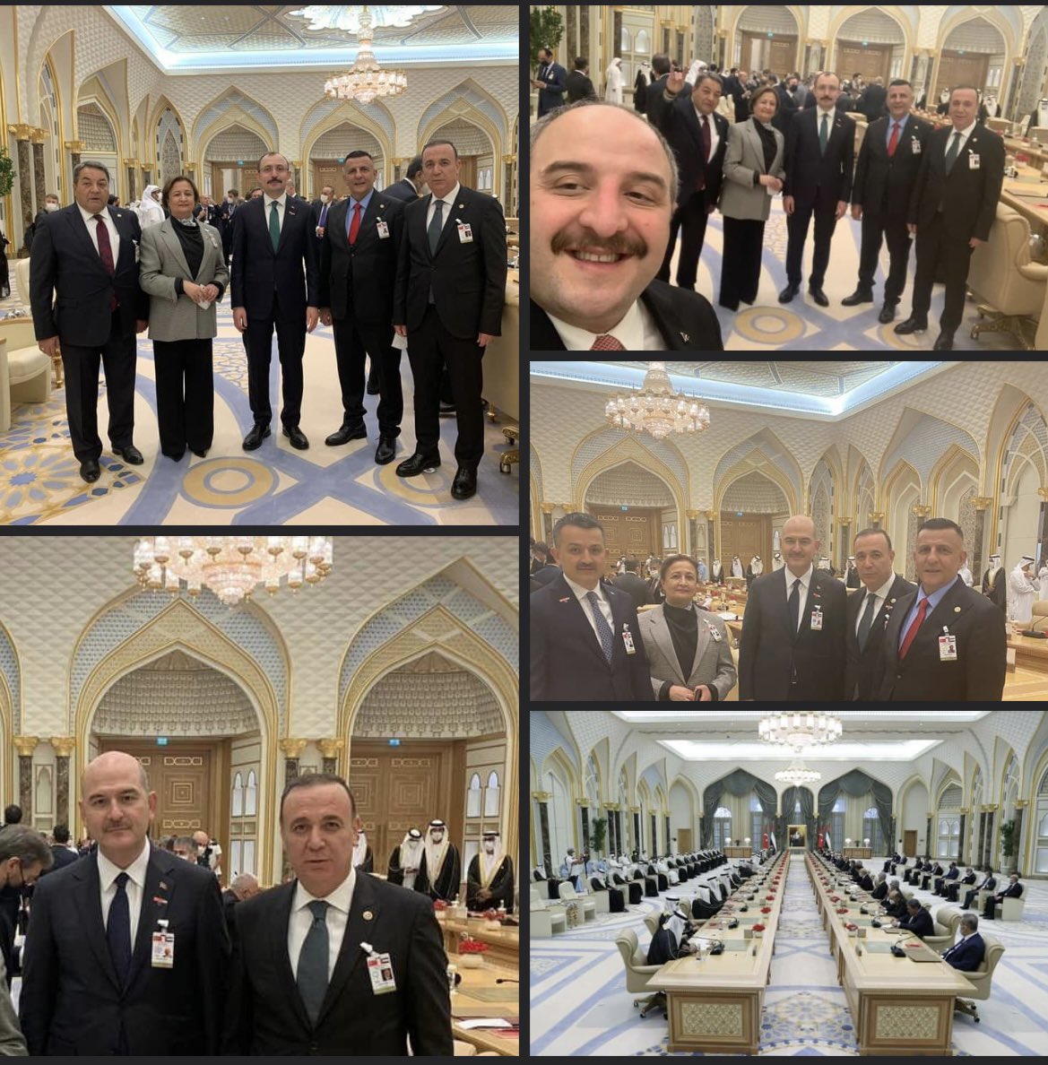 Sn. Cumhurbaşkanımızın <a href="/RTErdogan/">Recep Tayyip Erdoğan</a> Başkanlığında Birleşik Arap Emirlikleri'nde heyetler arası görüşmelere katıldık.<a href="/suleymansoylu/">Süleyman Soylu</a> <a href="/varank/">Mustafa Varank</a> <a href="/mehmedmus/">Dr. Mehmet Muş</a> <a href="/bekirpakdemirli/">Dr. Bekir Pakdemirli</a> @Belmasatir