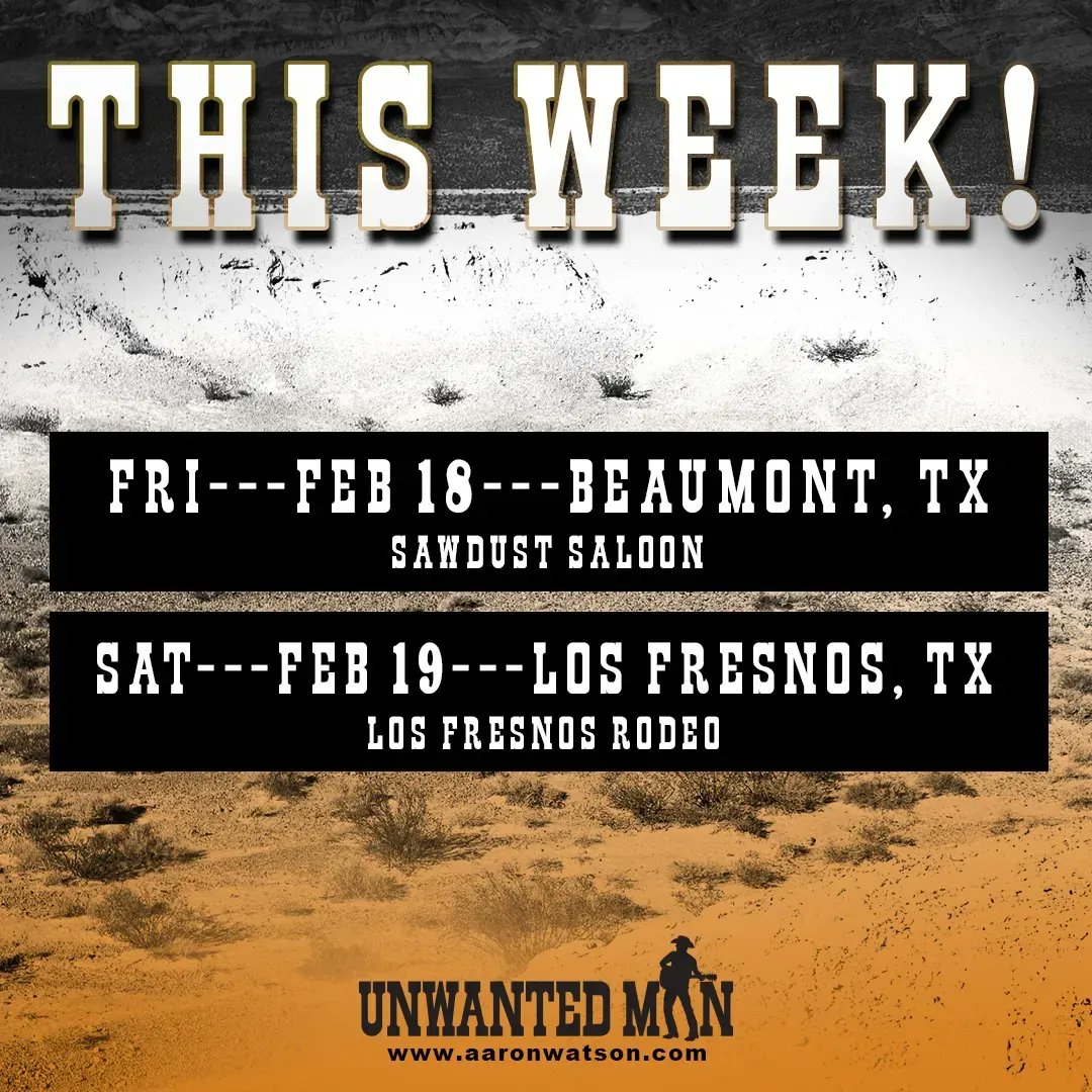 aaron_watson's tweet photo. Back in Texas for the weekend! Get on out and hear #UnwantedMan live! #AaronWatsonMusic

https://t.co/uXbqWXg6BR

#AaronWatson #countrymusic #country #texasmusic https://t.co/AZRW2mNWRo