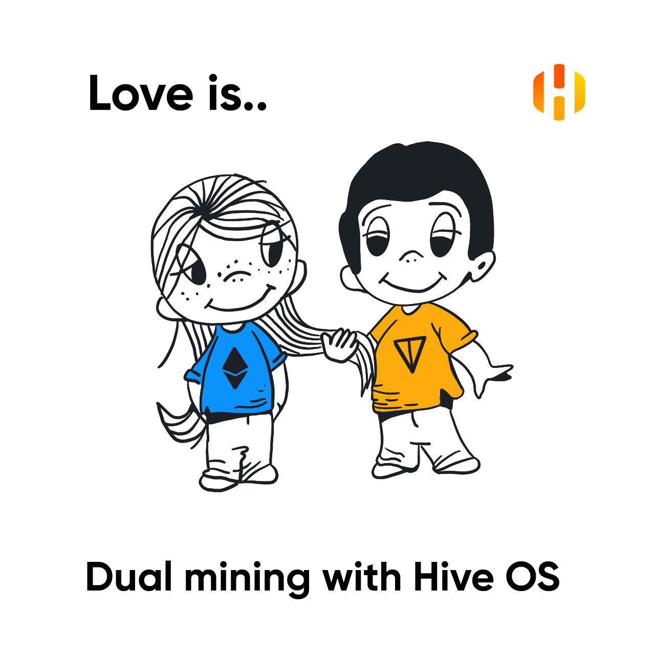 Cute couple in love - illustration — Hive
