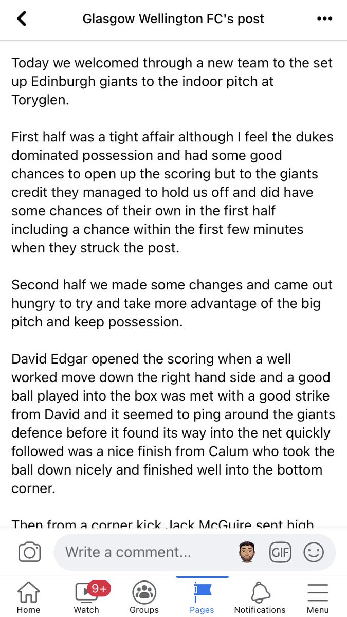 Glasgow Wellington FC tweet media