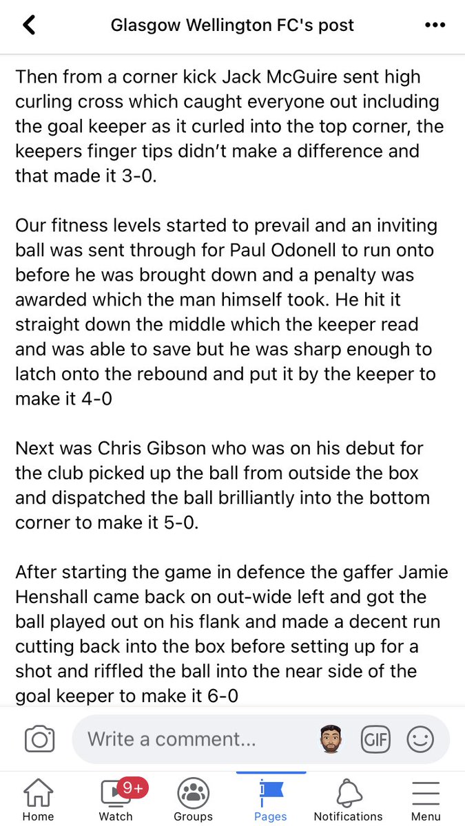 Glasgow Wellington FC tweet media