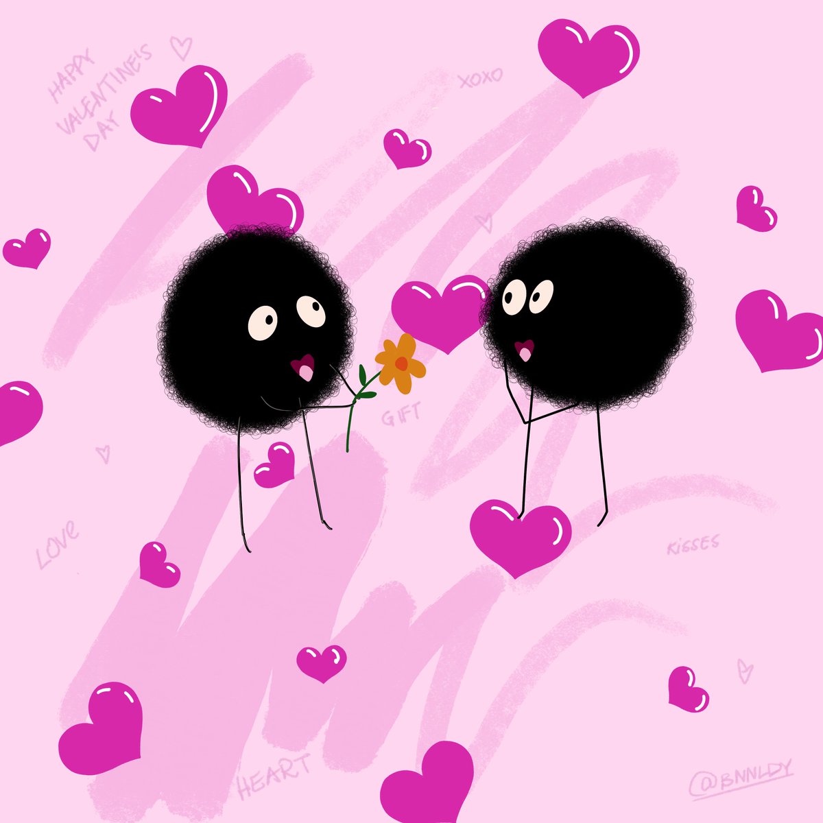 bnnldy's tweet photo. Happy Valentine’s Day, you silly love bugs 😌💕

Feat two 4C hair balls, Frank and Sandra (named by my bestie @GQBKR) https://t.co/CDxZmW0rYl