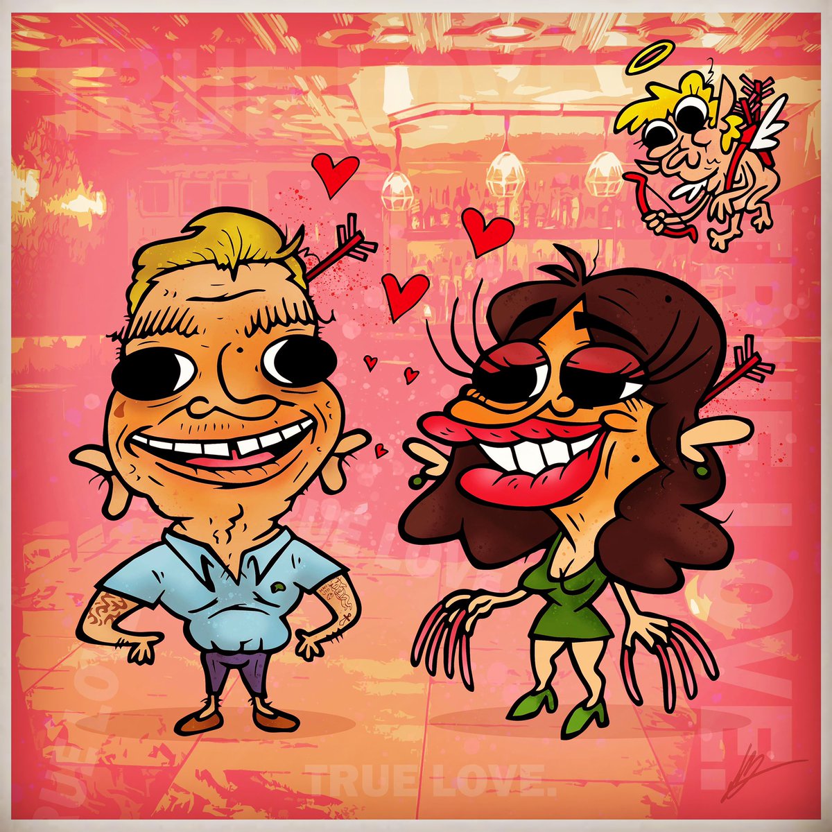 MattHercock's tweet photo. Happy Valentines Day to all you LADS and LADETTES ❤️#cartoons #cartoon #illustration #illustrations #chav #chavs #lad #lads #valentinesday #Valentine #doodle #doodles #draw #drawing #cupid #sketchbook #mixedmedia https://t.co/KwPXcs3rXD
