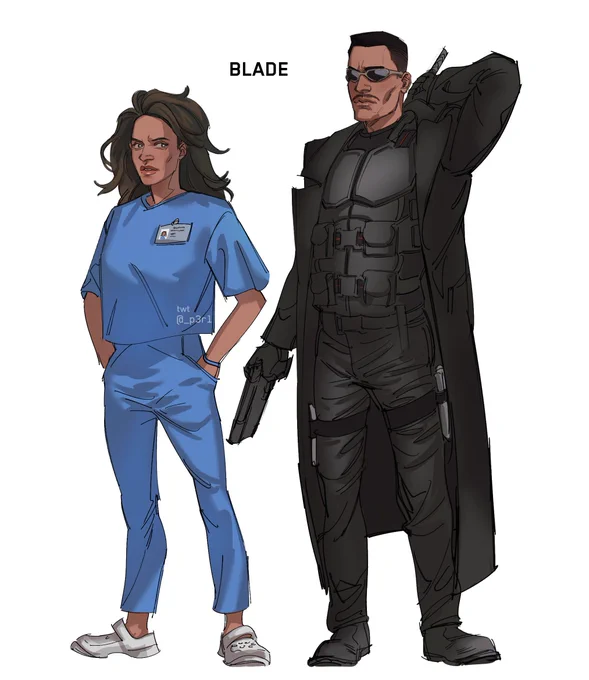 i watched Blade recently. so here are fast sketches 