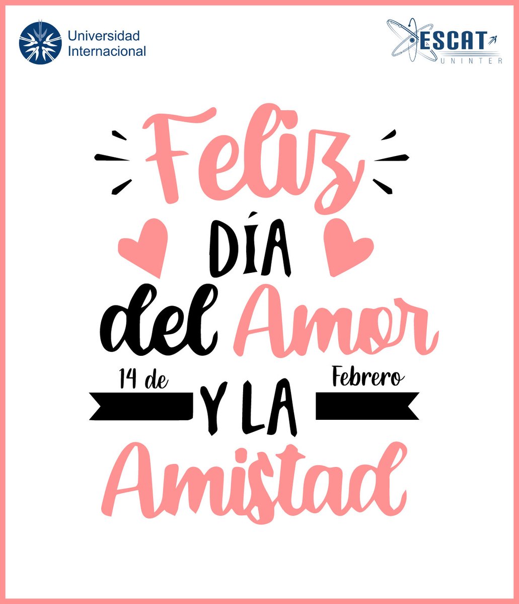 EscatUninter's tweet image. Que este Día del Amor y la Amistad la pasen muy bonito estén o no en parejas, con sus amigos o ustedes mismos, recuerden que ustedes merecen mucho amor ✨💟
#UninterTeConecta #ESCAT #14deFebrero