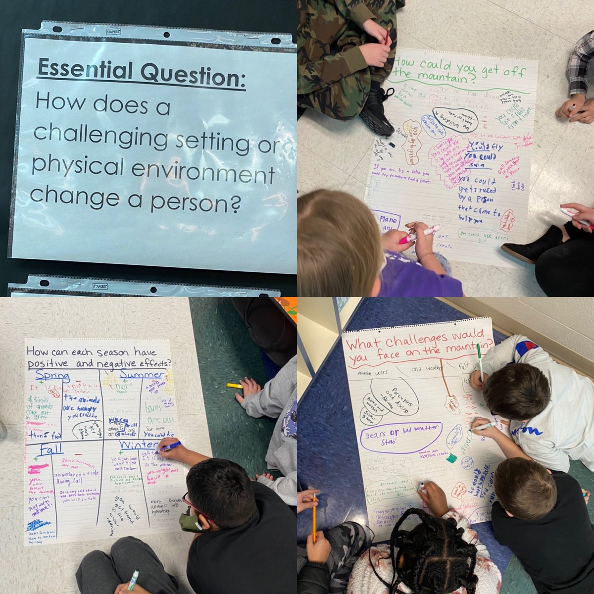 Saville 4th grade prepare for the End of Module assessment by sharing ideas in a “chalk-talk.”  Various ideas were presented so students could formulate a plan for their writing. #Savillefamily #witandwisdom #greatminds #WeAreMRLS