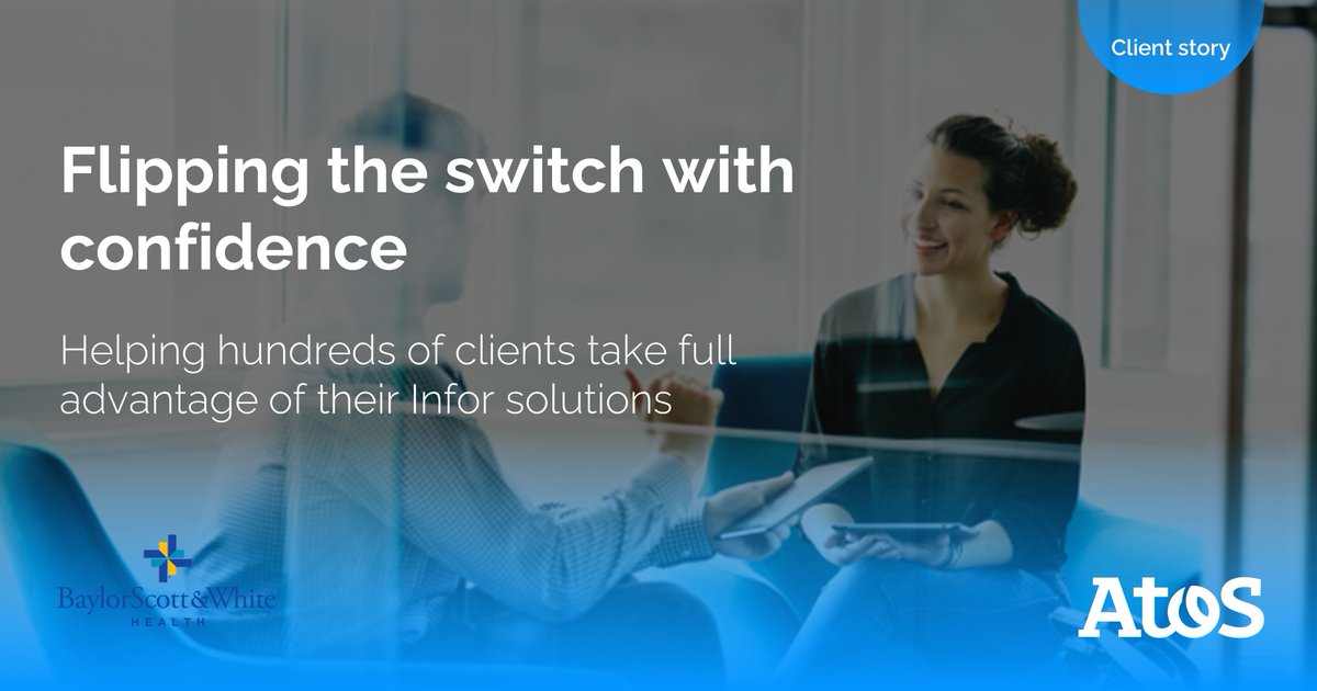 Atos's tweet photo. Learn how Atos and BSWH's strong partnership enabled a complex tech upgrade that evolved a critical part of BSWH's technology estate for the future. Read more: https://t.co/a7hyq56IVf. 

#AtosHLS #InforSolutions #AtosClientStories #DigitalHealthcare https://t.co/BKjDTaMeP6