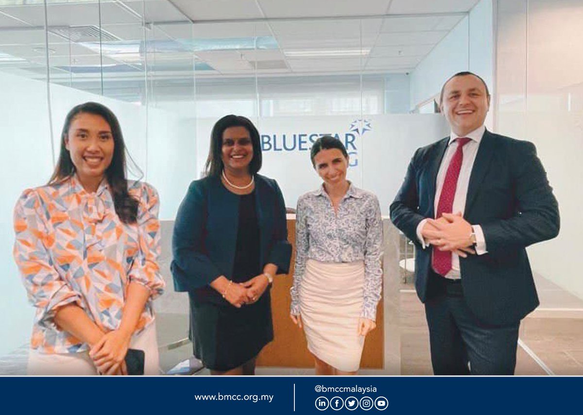 BMCCmy's tweet photo. #BMCC #BluestarAMG
The BMCC team was delighted to visit the office of Bluestar AMG, our Sterling member for an engagement and catch-up session.
.
.
@BlueStarAMG
#bmccmember #bluestaramg #sterlingmember #bmccmembership #business #sustainable #partnerships #bmccmembervisit https://t.co/aXAwZNGCh5