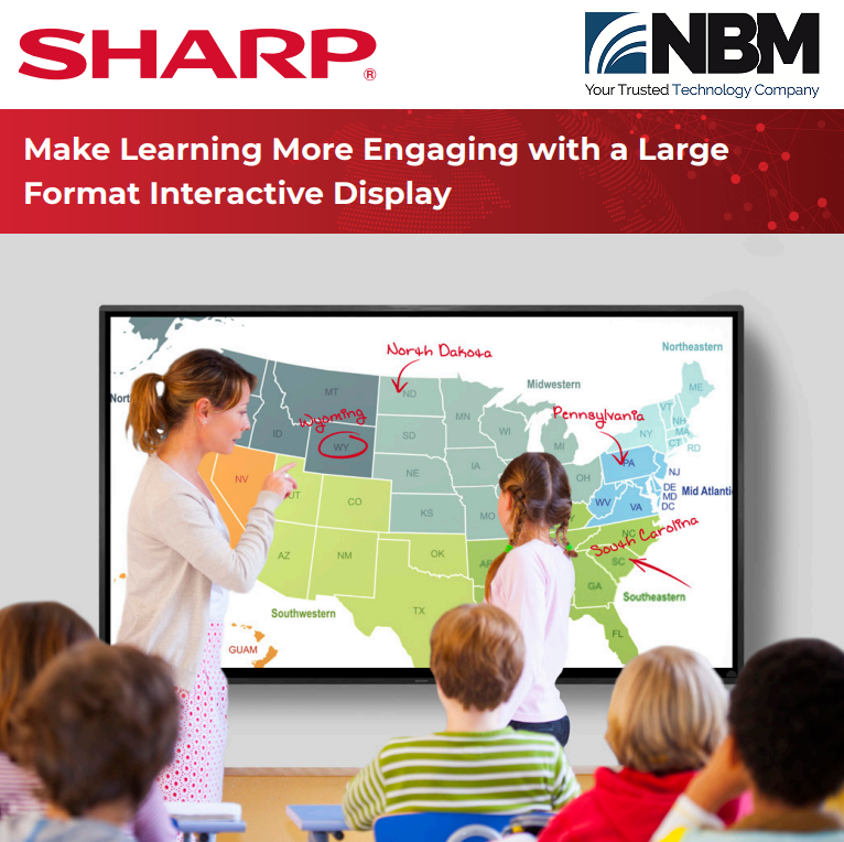 nbminc's tweet image. Make learning more engaging with an #InteractiveDisplayBoard for your classroom. NBM and Sharp&apos;s collaboration displays include multiple points of interactivity for smooth and effortless communication and collaboration for students and faculty. Contact NBM today to learn more.