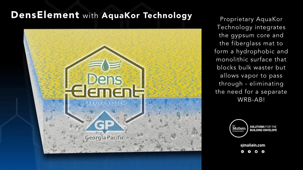 sjmallein's tweet photo. Skip another trip around your building by installing a gypsum sheathing with the WRB/AB incorporated into the board with #DensElement with #AquaKor Technology. #NoWrap, #NoFluidApplied. 
Contact @sjmallein  for more information.
https://t.co/0cuJSMArYw https://t.co/7o0mqm6ai0