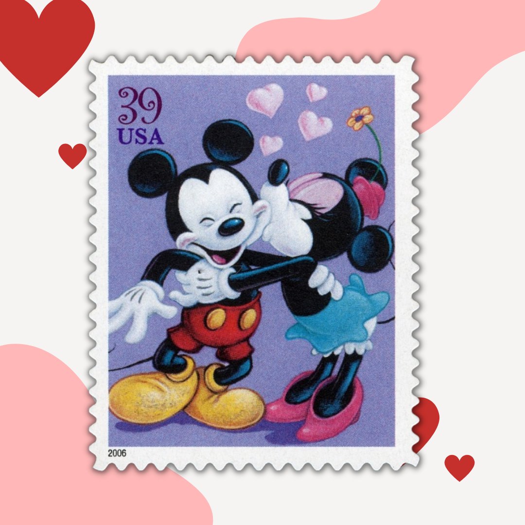 APS_stamps's tweet photo. Mickey and Minnie Mouse are one of Hollywood’s great love stories. They have been sweethearts since the 1920s! ❤️In 2006, their love story was commemorated on a United States postage stamp. 

Who is your favorite Disney couple?
#HappyValentinesDay https://t.co/OX0Um83N5f