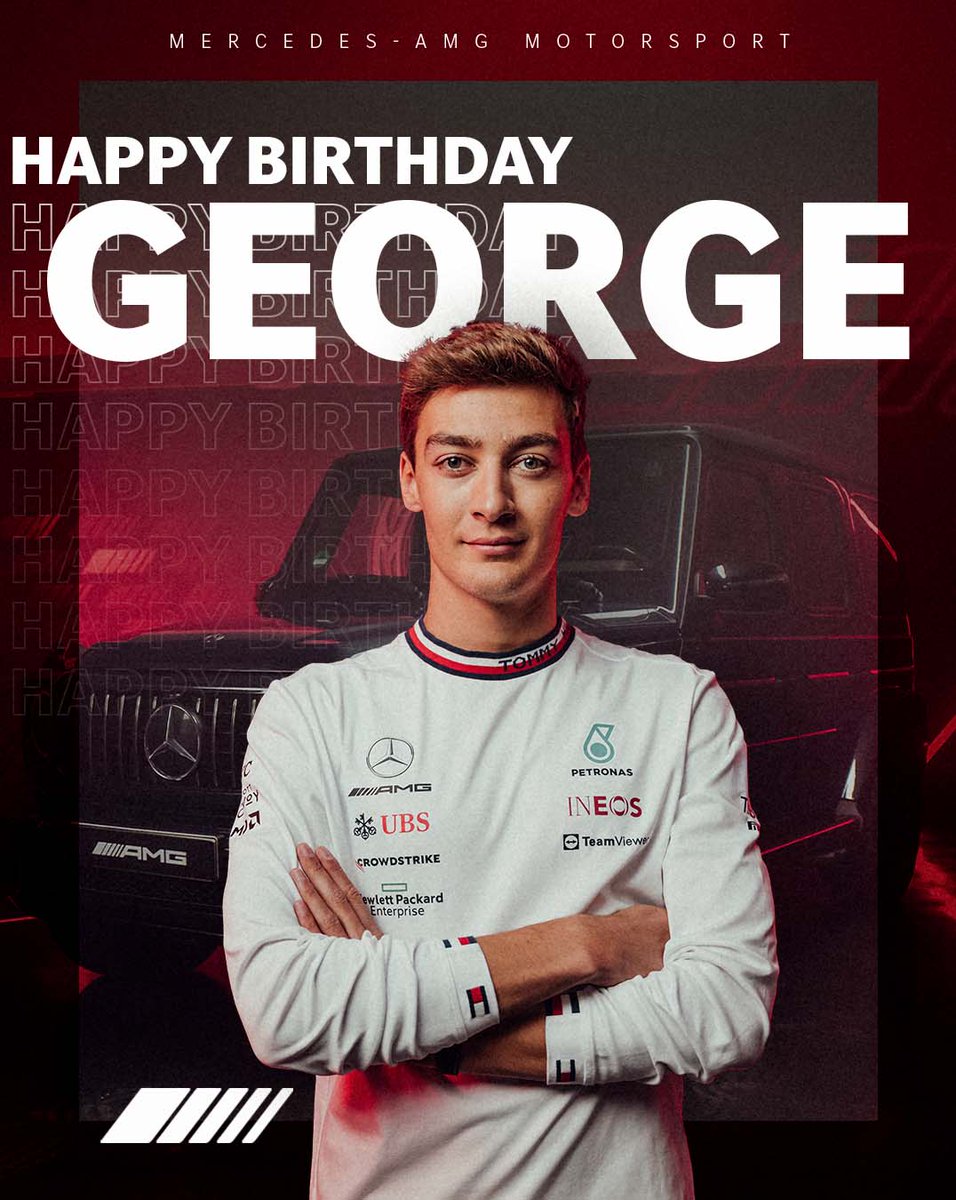 amgmotorsport's tweet photo. Happy Birthday, @GeorgeRussell63 ! 🥳

#WeLivePerformance @MercedesAMGF1 https://t.co/mabX7Dj7kh