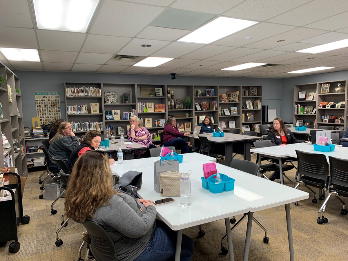 MLewisCroft's tweet photo. The SLM Program hosted its first in-person Edcamp for media specialists on Friday, February 11th in the UWG Education Center. It was a great day of collaboration and networking for our local media specialists! #EdcampSLMUWG https://t.co/K99l3JmzgR https://t.co/q74irkZIY1