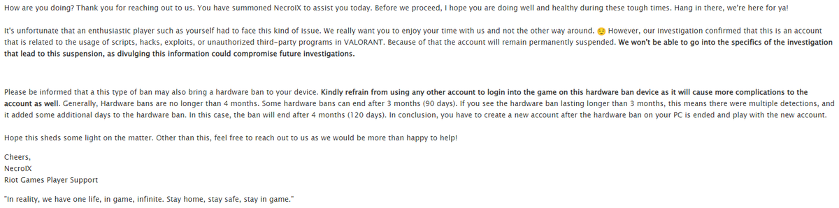 hendroawi's tweet photo. @riotgames @PlayVALORANT never use script or cheat but get suspend. sad sad sad https://t.co/53AiiyydTb