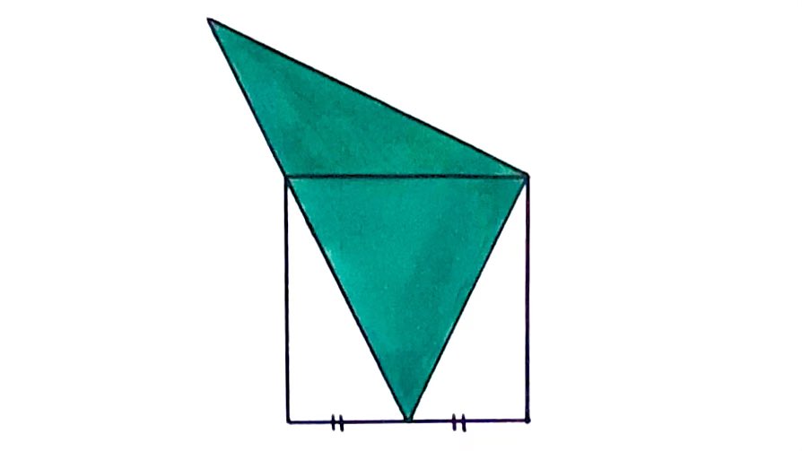 Cshearer41's tweet photo. The square has area 36. What’s the area of the right-angled triangle? https://t.co/071GwNCJFY