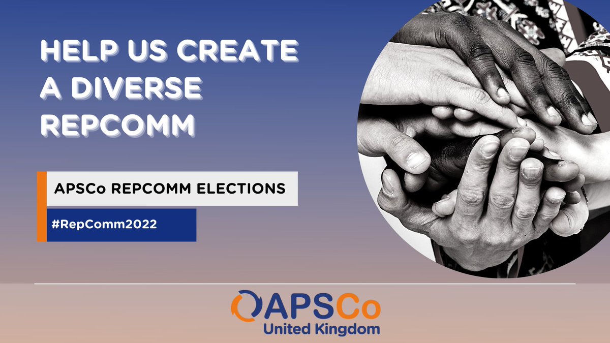 Only one week left to put yourself forward for the #APSCo #RepComm2022 elections! ⏰

We would love to see a truly diverse cross-section of the membership in the nominees this year - please do consider nominating yourself or encouraging a colleague to do so. Links in the thread👇