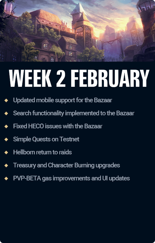 CryptoBlades's tweet photo. 🗒️February Week 2 Dev-Notes🗒️
💥It's an understatement to say that February has been explosive for #CryptoBlades!
👏Spoiler Alert...it isn't slowing down! BE READY!
#Crypto #SKILL #KING #WhenListing #Huobi #OEC #Binance #PlayToEarn #ReclaimTheThrone https://t.co/4U2L7Tzctw