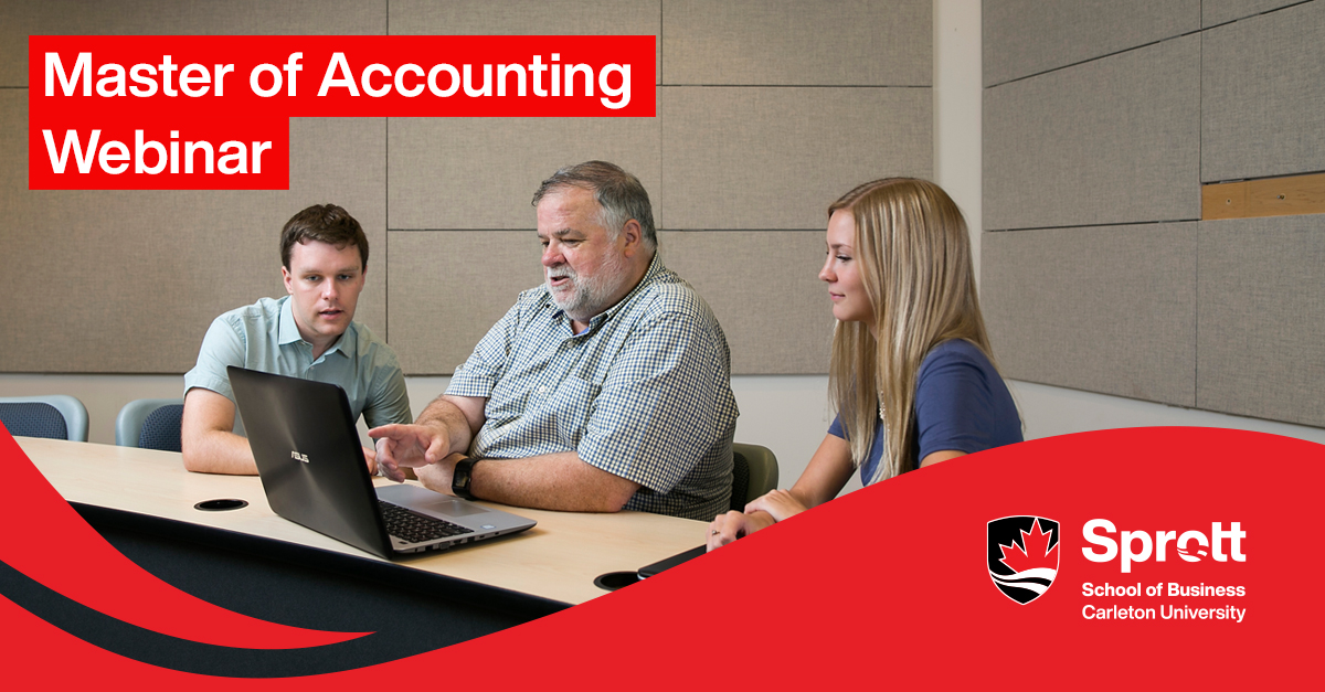 Did you know that our MAcc program exempts you from <a href="/CPAcanada/">CPA Canada</a>'s Professional Education Program, and allows you to proceed directly to the CFE? Join us for a webinar tomorrow, Feb. 15 at 11:30am to learn more. Register now: bit.ly/34Wqrlb! <a href="/CPA_Ontario/">CPA Ontario</a> <a href="/Carleton_U/">Carleton University</a>