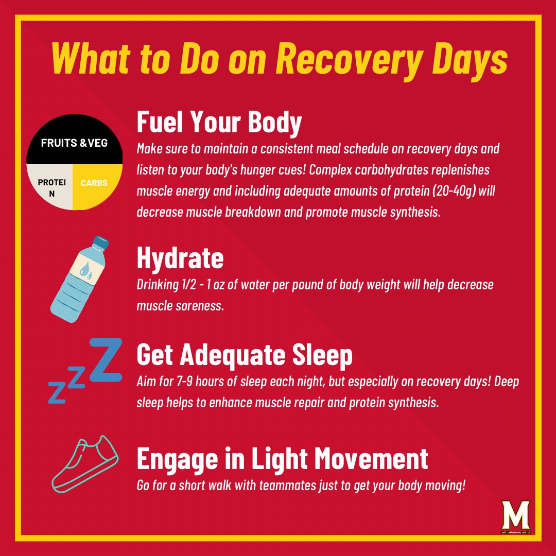 Recovery days are just as important as training days‼️

Keep your fueling &amp; hydration schedule as consistent as possible, as well as getting adequate sleep!