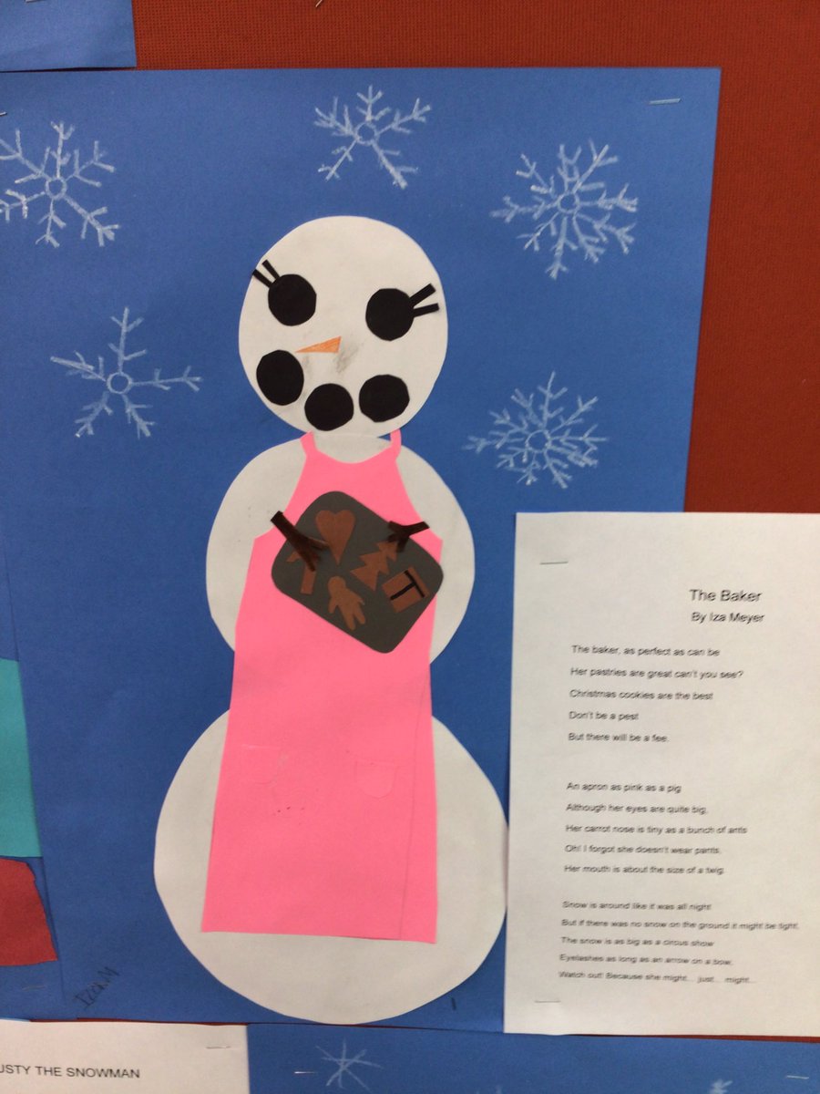 mrswaters4th's tweet photo. Taking these down today, one of my favorite writing activities with the snowmen!  I love their creativity!  May the snow melt and some warmer weather start to come our way! https://t.co/xrJax2uEne