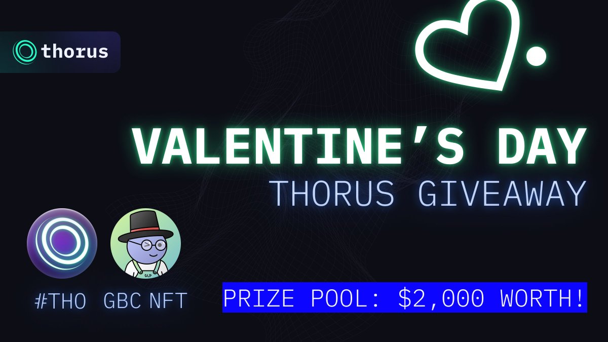 🌹 #ValentinesDay Thorus #Giveaway 

PRIZES ($2,000 worth!):
👉1 x @gblueberryclub #NFT + 1000 $THO 😲
👉2 x 1000 $THO 🤑

RULES:
1️⃣ RETWEET and FOLLOW <a href="/ThorusFi/">Thorus</a>
2️⃣ STAKE at least 10 $THO (~$2.30) on app.thorus.fi/stake BEFORE the draw is made next week!

#AVAX #Moonbeam