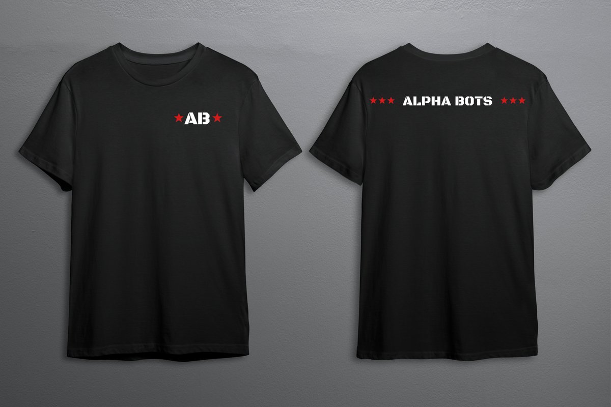 AlphabotsNFT's tweet photo. Clean and simple logo tee. What do you guys think? 🤔

We'll be opening the #AlphaBots merch store soon after minting, and we may even giveaway some swag including caps and hoodies to our holders in the build up to launch day 👀

Dates and more info to be announced VERY soon! 🤫 https://t.co/xGE7ZSWgKF