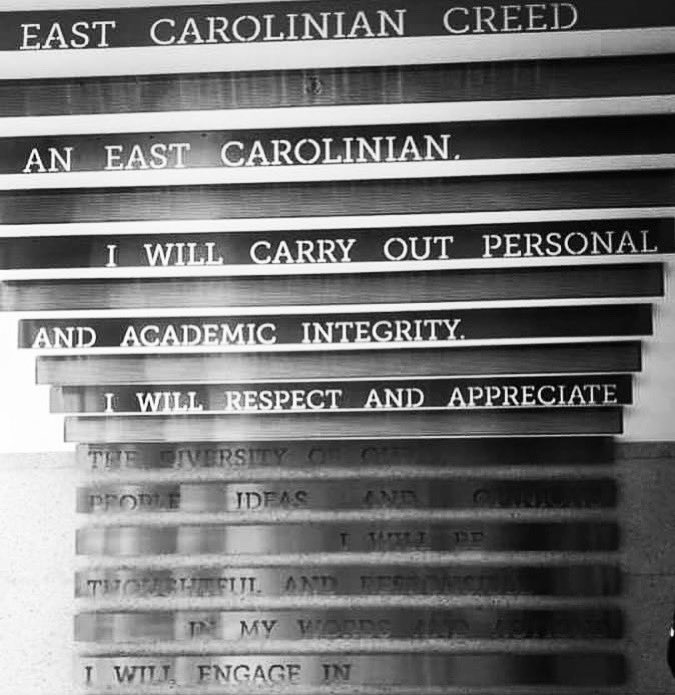 Our ECU Creed Award nominations are still open! Nominate a faculty, staff or student who exhibit our Creed values of integrity, diversity, responsibility or citizenship. Link is below 💜 and open until March 4th. 

ecu.az1.qualtrics.com/jfe/form/SV_cB…