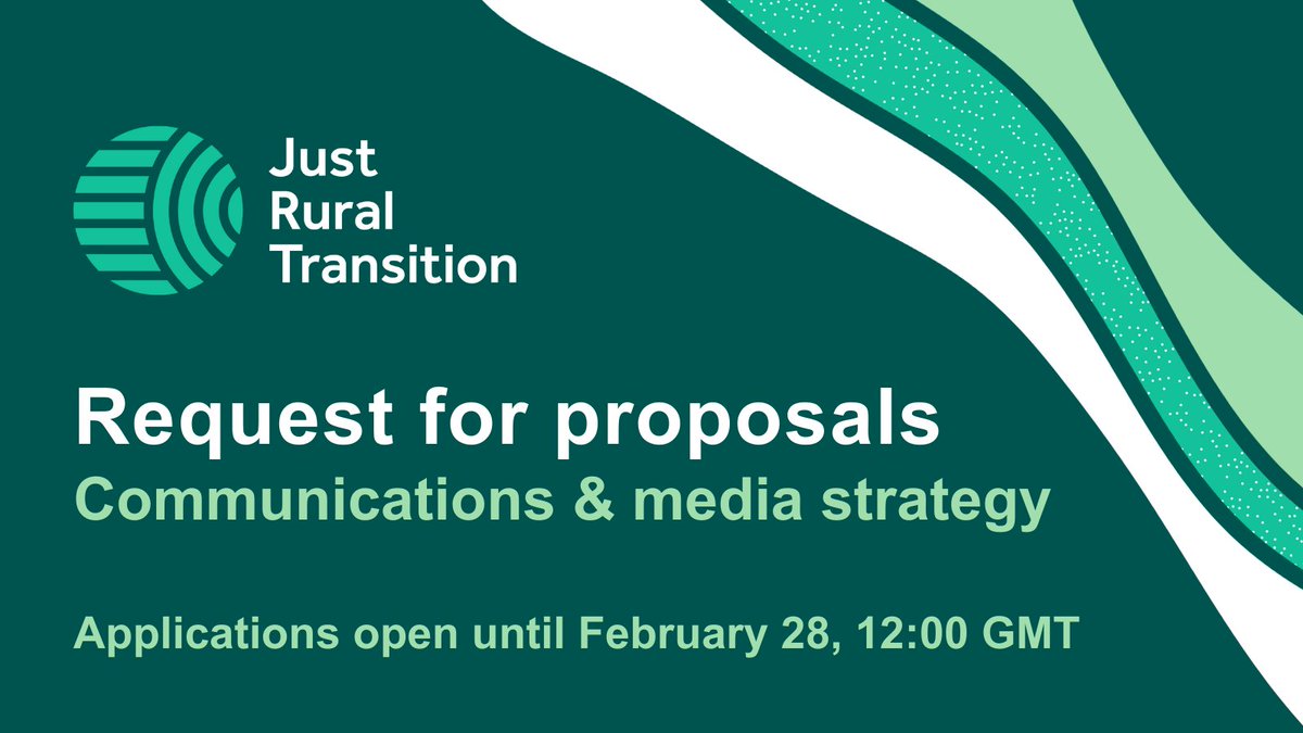 JRTransition's tweet photo. 📢 Request for proposals!

We're excited to be accepting proposals from experts in #media and #communications strategy who have experience working with global, multistakeholder initiatives.

Learn more and apply by February 28: https://t.co/YwUE00nt2w https://t.co/LGCsqldPbu