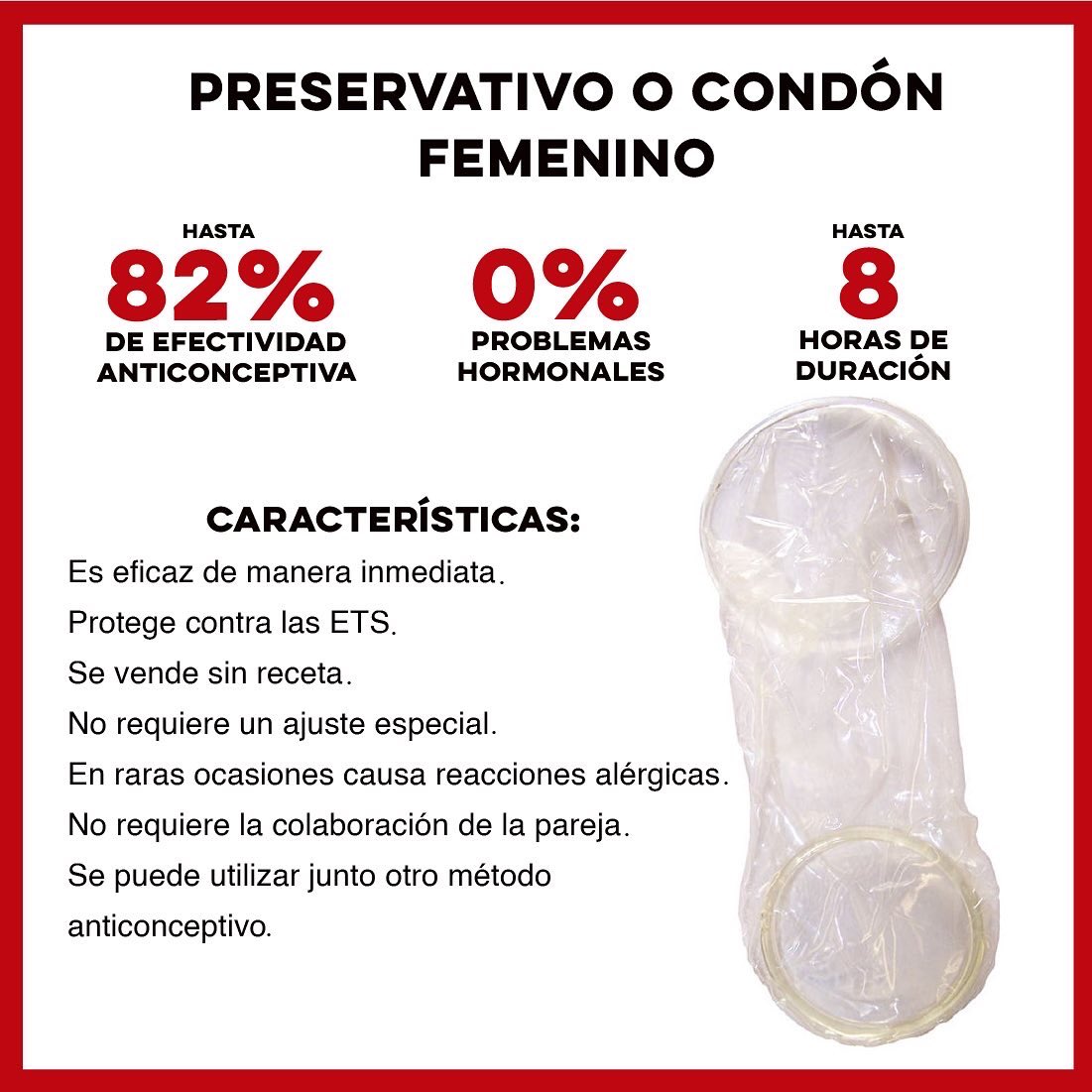 Salud Sonora on Twitter: "🟠 Hoy en el Día Internacional Condón, te invitamos a revisar la siguiente información sobre estadísitica de efectividad, modo uso y características de los preservativos femeninos