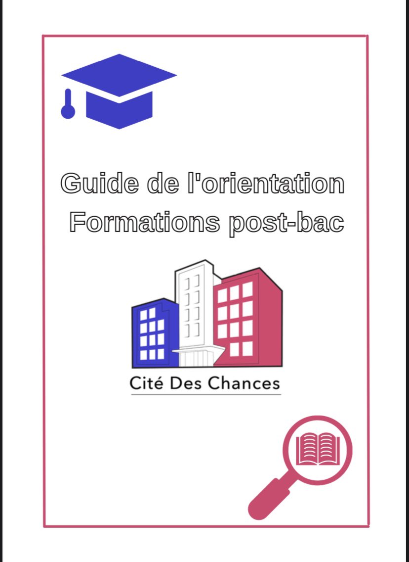CiteDesChances's tweet photo. 📚[#ParcourSup] On est heureux de vous dévoiler notre nouvel outil pour offrir un meilleur accès à l'information sur les études supérieures : le guide de l'orientation de Cité des chances. 

➡️ Pour le télécharger rdv sur la page d'accueil de notre site : https://t.co/O5smiQp2p7 https://t.co/waUhQ5f8sV