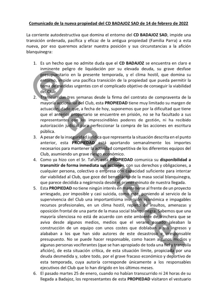 AriTxoBada's tweet photo. COMUNICADO OFICIAL
@deportesCEX @CDBadajoz 
#FueraMafiososDelVivero 
#BadajozSomosNosotros https://t.co/nlX2A78xGU
