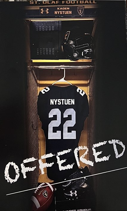 I am excited to receive my first D3 offer from St. Olaf College! <a href="/JamesKilian/">James Kilian</a> <a href="/StOlafFB/">St. Olaf Football</a> <a href="/CoachChadHunte/">Chad Hunte</a> <a href="/BHSWarriorsFB/">Brookline Football</a>