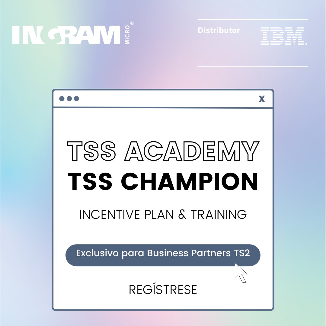 IngramMicroUY's tweet photo. Socios de Negocios,
Las clases de entrenamiento de TSS Champion 1H2022 ya están disponibles para registrarse.
Entrénese, gane negocios y saque el máximo provecho ganando dinero extra con los Rebates del Programa de Incentivos.
REGÍSTRESE: https://t.co/oaCycyjfUj
#Ingrammicro #IBM https://t.co/8X90Ldb143