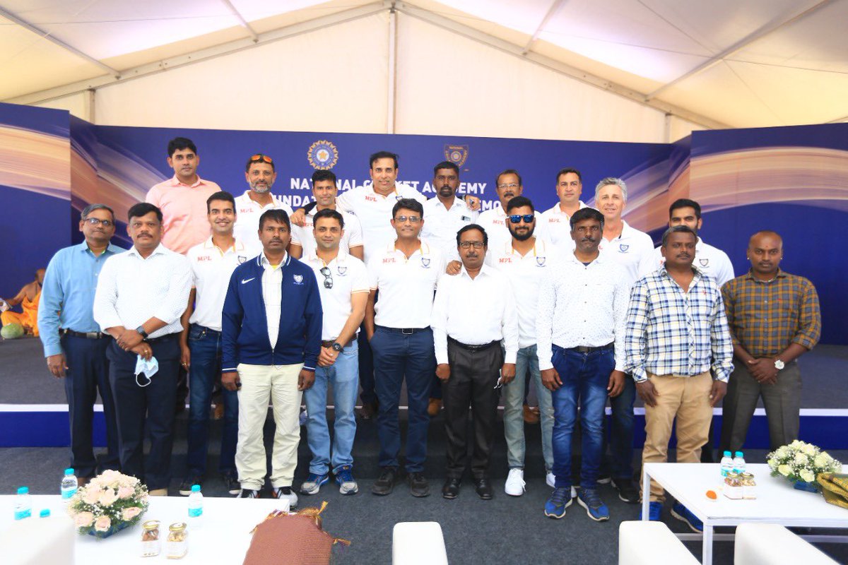 VVS Laxman (@vvslaxman281) on Twitter photo Bhoomi puja for new National Cricket Academy done today! Looking forward with excitement to the completion of the state-of-the-art centre of excellence, which will benefit the established and the budding players alike.<a href="/BCCI/">BCCI</a> <a href="/SGanguly99/">Sourav Ganguly</a> <a href="/JayShah/">Jay Shah</a> <a href="/ThakurArunS/">Thakur Arun Singh</a> Bhoomi puja for new National Cricket Academy done today! Looking forward with excitement to the completion of the state-of-the-art centre of excellence, which will benefit the established and the budding players alike.<a href="/BCCI/">BCCI</a> <a href="/SGanguly99/">Sourav Ganguly</a> <a href="/JayShah/">Jay Shah</a> <a href="/ThakurArunS/">Thakur Arun Singh</a>
