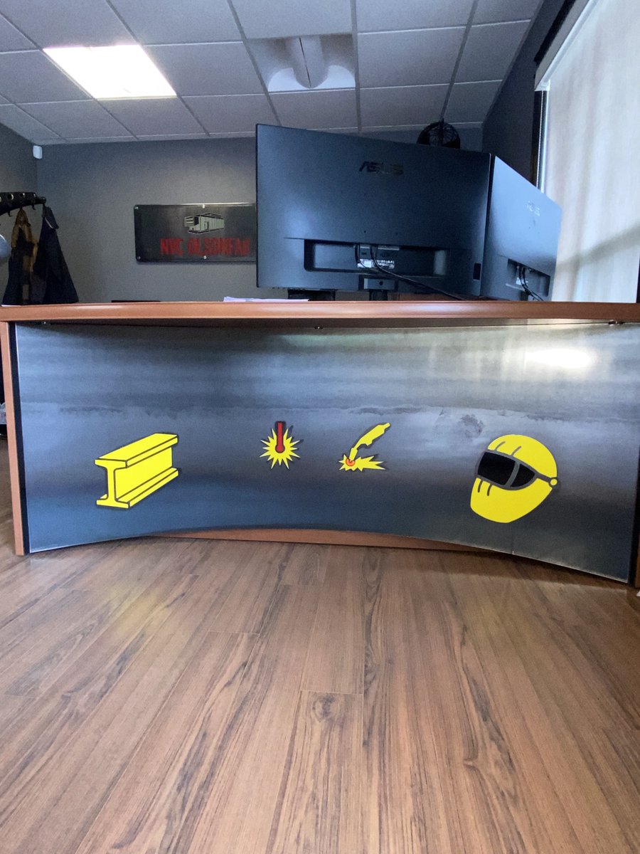 Olsonfab's tweet photo. Olsonfab is proud to have such creative people apart of our team! Together our group comes up with innovative ways to create your vision into reality. Take a look at some projects, Robert, designed and fabricated for our office! https://t.co/e9KFl4Wmnj