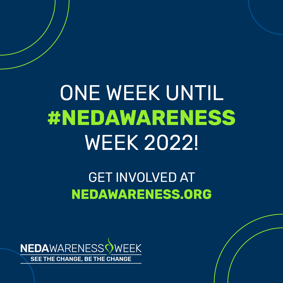 NEDAstaff's tweet photo. We’re just ONE WEEK away from #NEDAwareness Week 2022! 💚💙

From landmark lightings and legislative advocacy to community building and social media engagement, there are so many ways to get involved.

Visit https://t.co/uWC7q7dhmN for more details and campaign materials! https://t.co/6yXYdId8fd