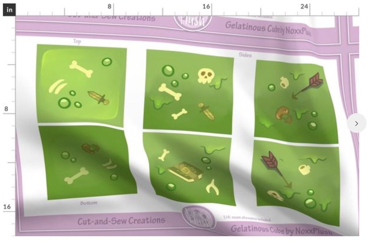 NoxxPlush's tweet photo. You can now make gelatinous cubes by printing minky or fleece from Spoonflower! Available in green, blue, and purple. Printed green shown on hand so expect a little darker and a little more saturated colors. 
https://t.co/haSIHpCrnH https://t.co/U7e0zP9aLe