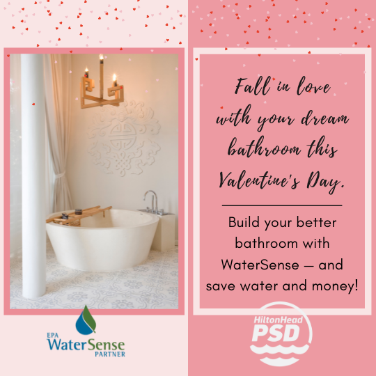 hiltonheadpsd's tweet image. Dreaming of a better bathroom? 🚽

Treat yourself this Valentine’s Day with WaterSense labeled fixtures. 🚿

You’ll swoon over the upgraded look and downsized utility bills! 😍

Learn more:
bit.ly/3rvKLTl  

#BetterBathroom #WaterSenseLabel #EPA #ValentinesDay