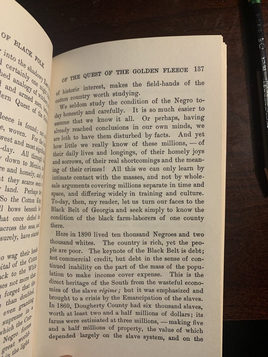 AfricanaCarr's tweet photo. 8 pm ET tonight: 1,300+ in ⁦@knarrative_⁩ @knubia_⁩ using ⁦@Fisk1866⁩ edition to continue our collective read of Du Bois’s “Souls of Black Folk.” Here, a GA county devalued 60% by African “property” loss. Try to put $ figure on ⁦@NFL⁩ #SuperBowl Black labor. https://t.co/cpoEbtdUbh