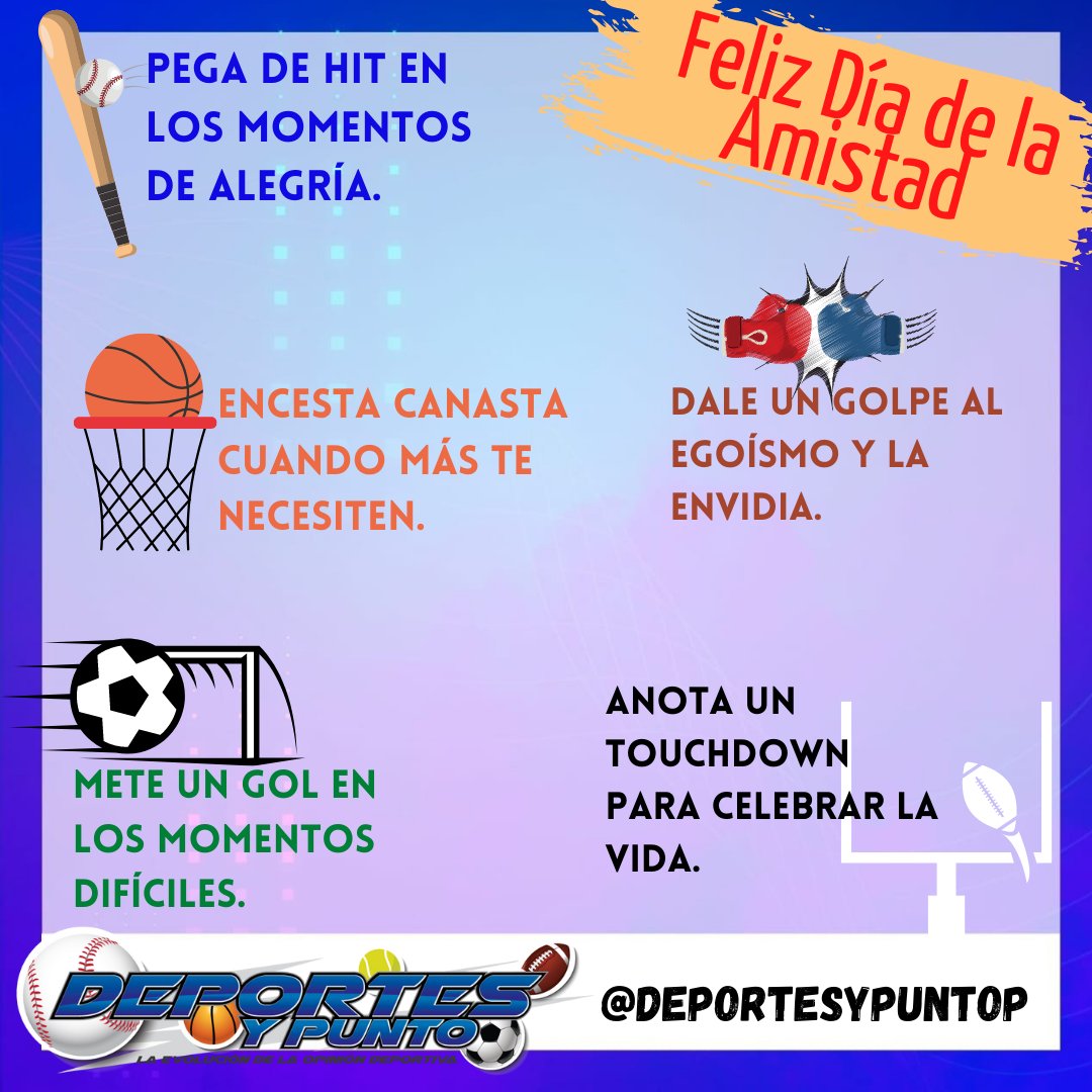 Por una deportiva amistad 💙🏊🏻‍♂️💛🏈💚🏀🧡⚾️🤎⚽️💗🥊. 

<a href="/LuchoBarrios/">Lucho Barrios</a> <a href="/yasilkaoficial/">𝗬𝗮𝘀𝗶𝗹𝗸𝗮 𝗖ó𝗿𝗱𝗼𝗯𝗮</a> <a href="/heronbaseball/">heronbaseballacademy</a> <a href="/dmtotal_/">dmtotal</a> <a href="/robertoclasicos/">Roberto Antonio Diaz</a>  <a href="/mmafan507/">MMAFAN507</a>

<a href="/omegastereo1073/">Omega Stereo🎤</a>
#DeportesyPunto📻🎙🎧