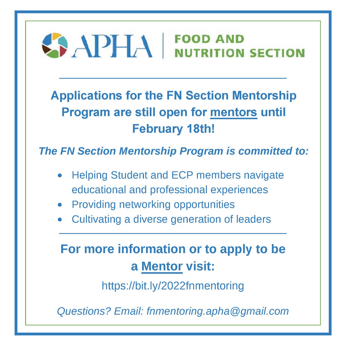 Applications for the FN Section mentors are still open. Apply to be a mentor today!
 
docs.google.com/forms/d/e/1FAI…